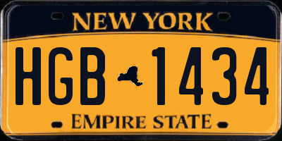 NY license plate HGB1434