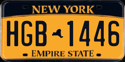 NY license plate HGB1446
