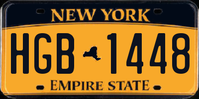 NY license plate HGB1448