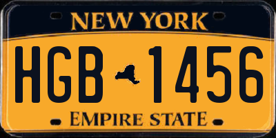 NY license plate HGB1456