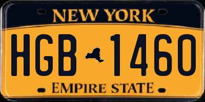 NY license plate HGB1460