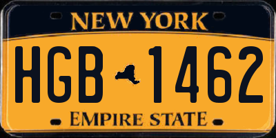 NY license plate HGB1462