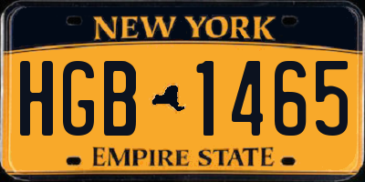 NY license plate HGB1465