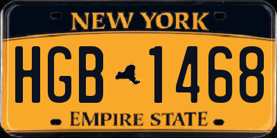 NY license plate HGB1468