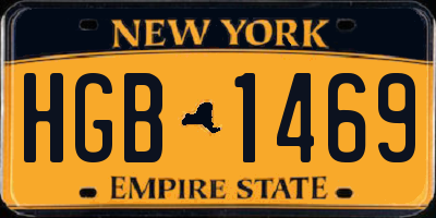 NY license plate HGB1469