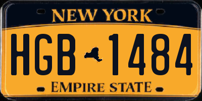 NY license plate HGB1484