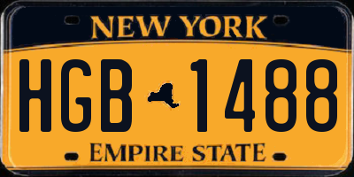 NY license plate HGB1488