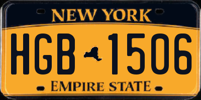 NY license plate HGB1506