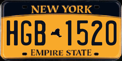 NY license plate HGB1520