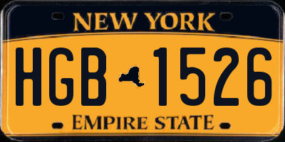 NY license plate HGB1526