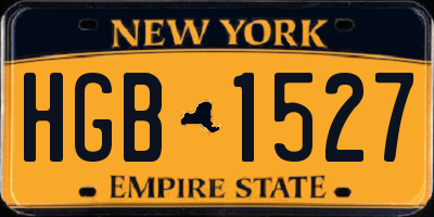 NY license plate HGB1527