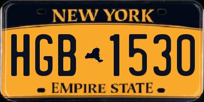 NY license plate HGB1530