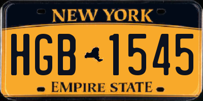 NY license plate HGB1545
