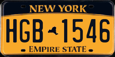 NY license plate HGB1546