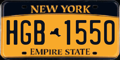 NY license plate HGB1550