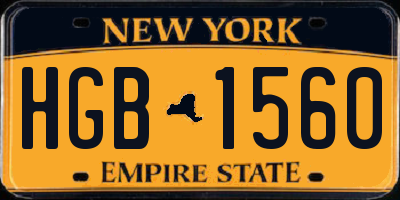 NY license plate HGB1560