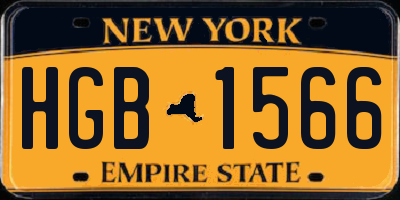 NY license plate HGB1566