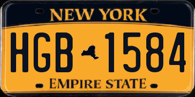 NY license plate HGB1584