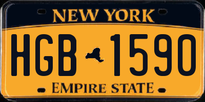 NY license plate HGB1590