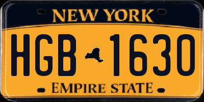 NY license plate HGB1630