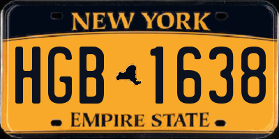NY license plate HGB1638