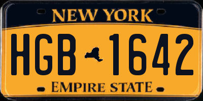 NY license plate HGB1642