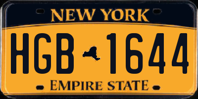 NY license plate HGB1644