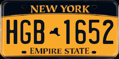 NY license plate HGB1652