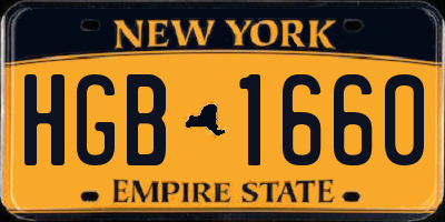 NY license plate HGB1660