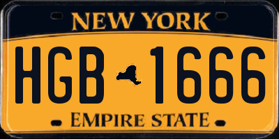 NY license plate HGB1666