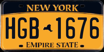 NY license plate HGB1676