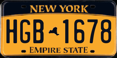 NY license plate HGB1678