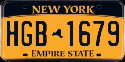 NY license plate HGB1679