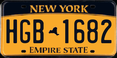 NY license plate HGB1682