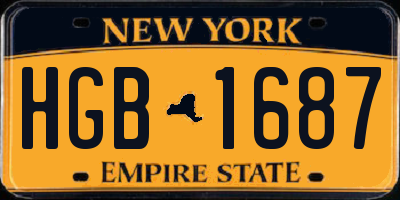 NY license plate HGB1687