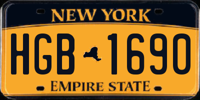 NY license plate HGB1690