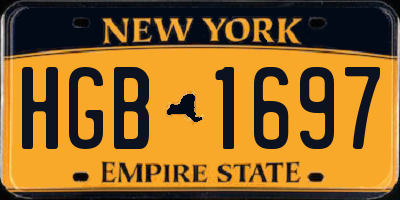 NY license plate HGB1697