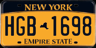 NY license plate HGB1698