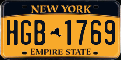NY license plate HGB1769