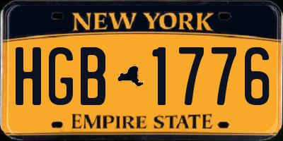 NY license plate HGB1776