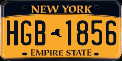 NY license plate HGB1856