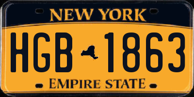 NY license plate HGB1863