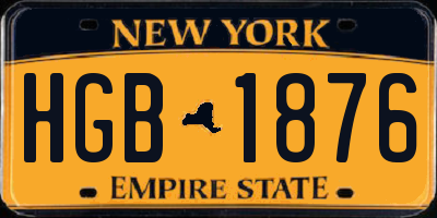 NY license plate HGB1876