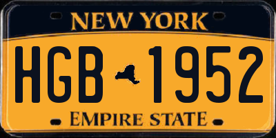 NY license plate HGB1952