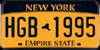 NY license plate HGB1995