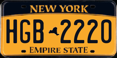 NY license plate HGB2220