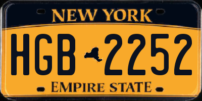 NY license plate HGB2252