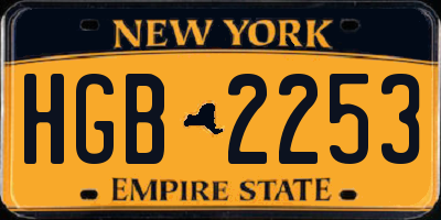 NY license plate HGB2253