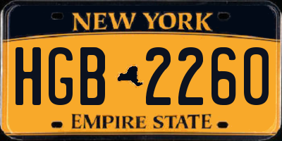 NY license plate HGB2260