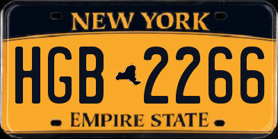 NY license plate HGB2266